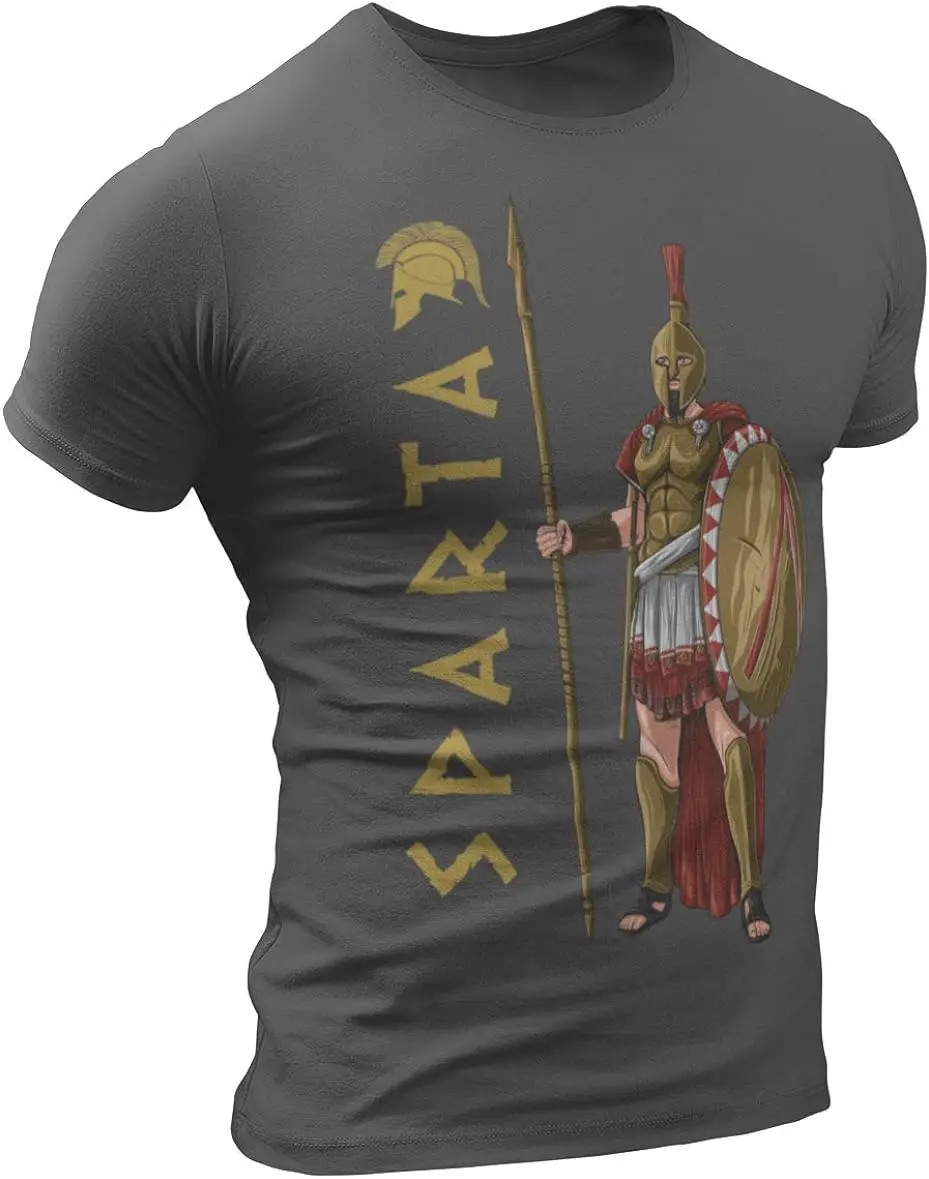 

Spartan Army Military Men T-Shirt Short Sleeve Casual 100% Cotton O-Neck Shirts