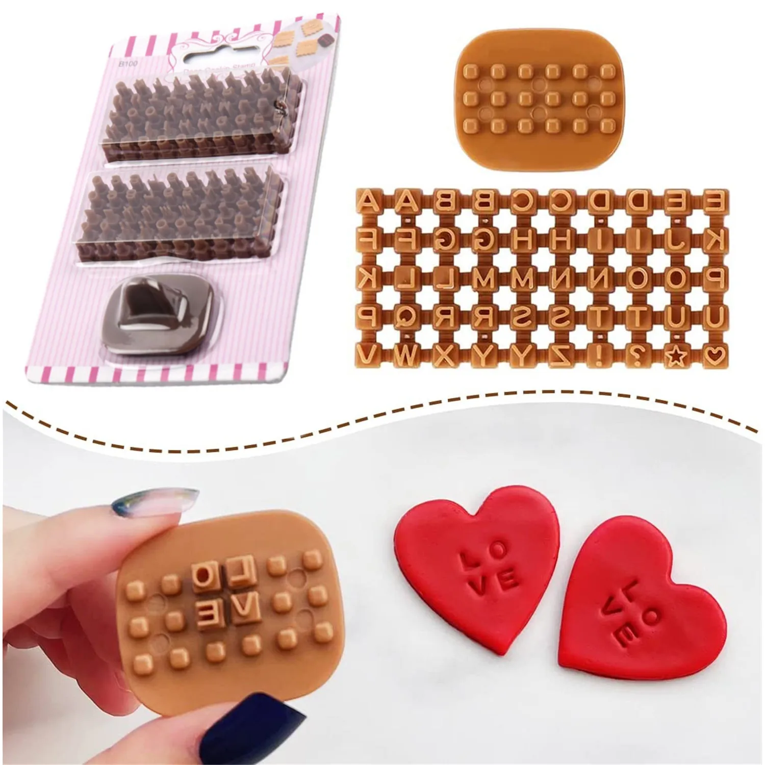 Clay Letter Stamps Alphanumeric Stamping Set Polymer Soft Pottery Ceramic DIY Jewelry Earrings Deco Cookie Impress Printing Tool