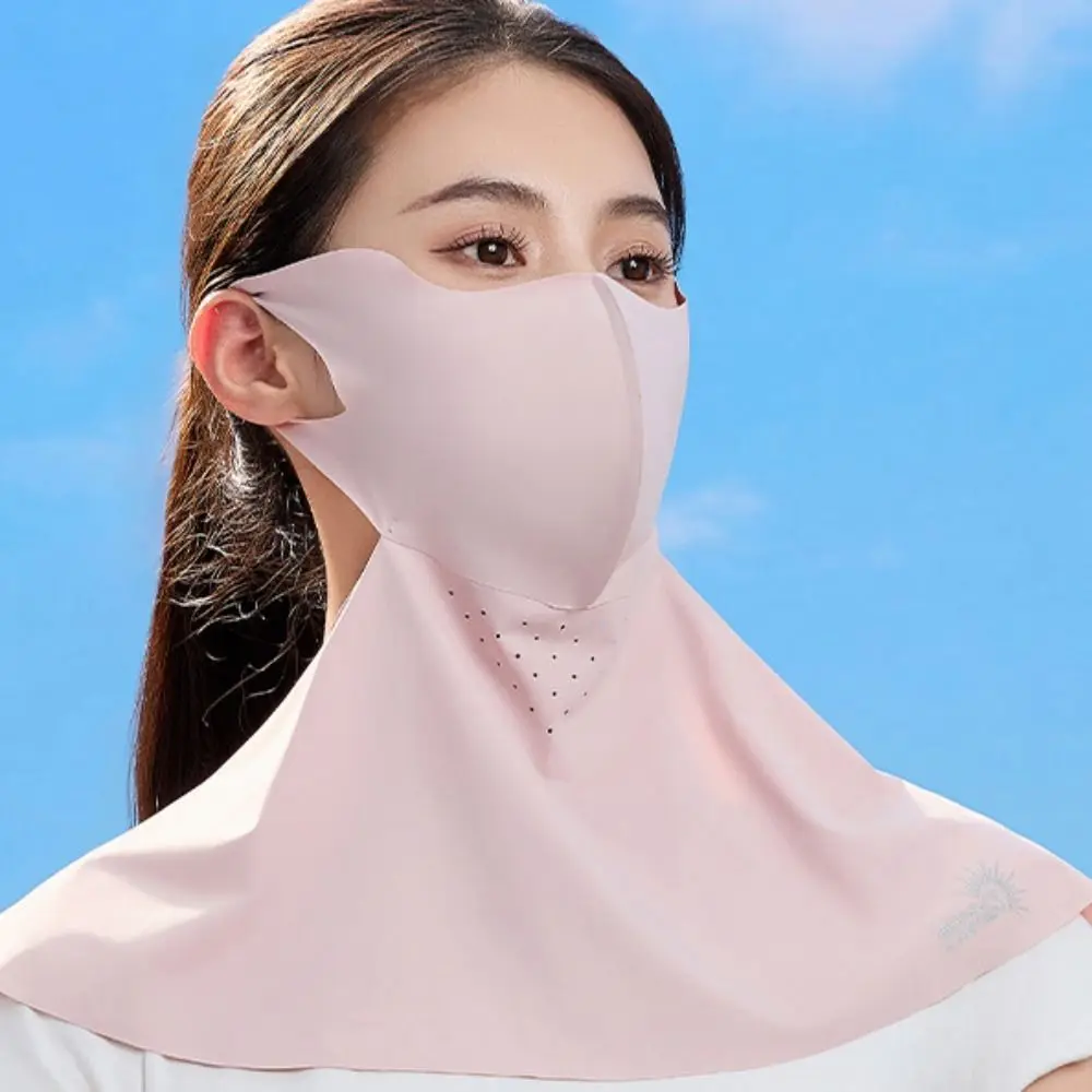 UV Protection Ice Silk Mask Elastic Sunscreen Veil Face Scarves Face Cover Face Mask Solid Color Neck Wrap Cover Sports