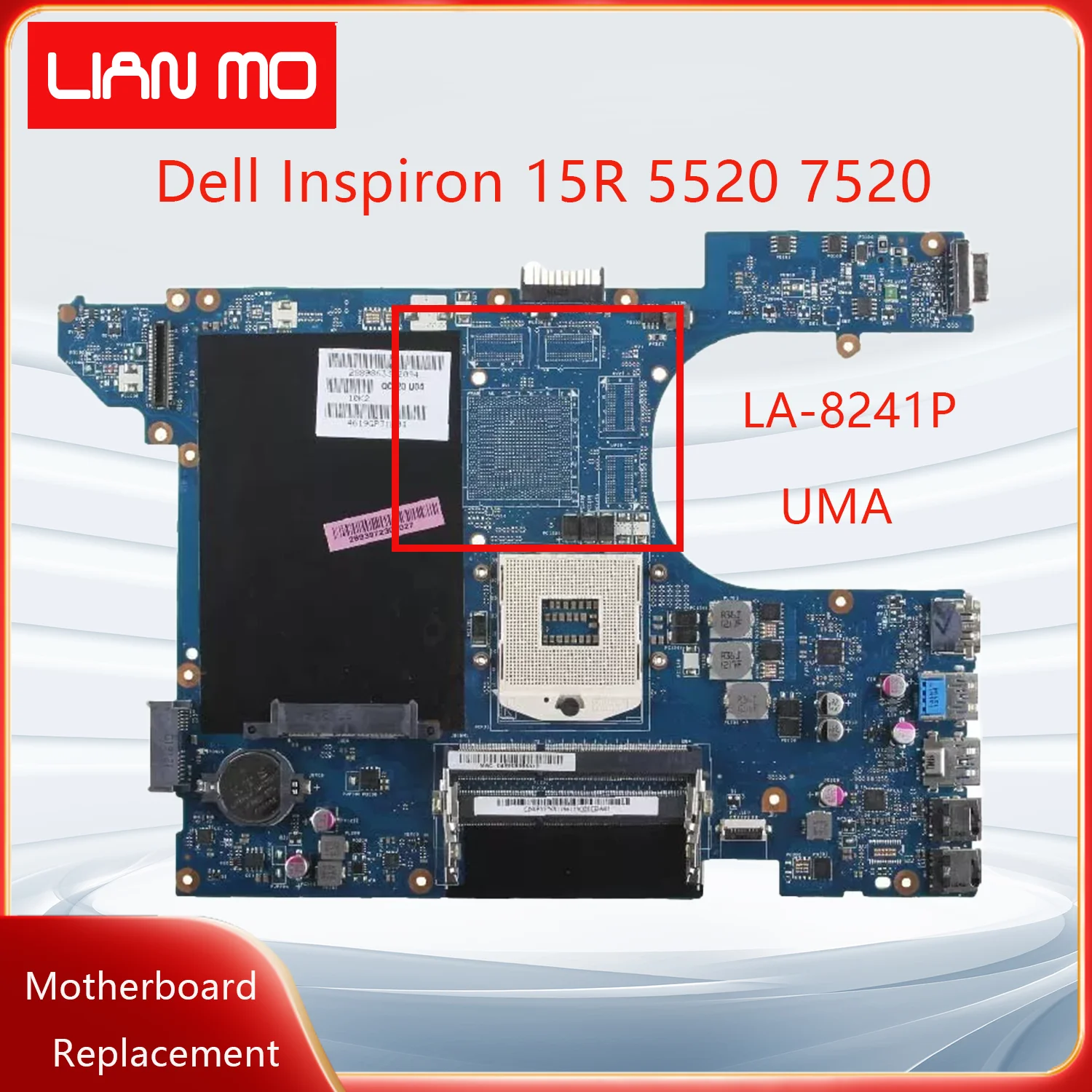 LA-8241P para la placa base del ordenador portátil Dell Inspiron 15R 5520 7520 con GPU: HD7670M 1G HD7730M 2G UMA 0N35X3 04P57C placa base del cuaderno