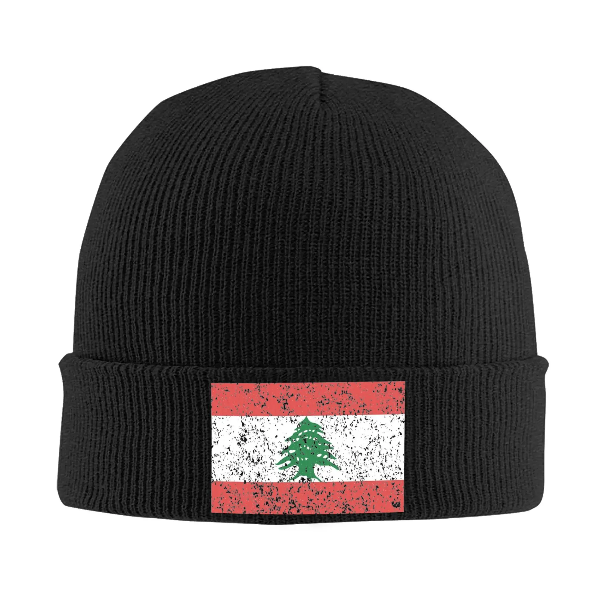 Lebanon Flag Hats Autumn Winter Beanies Warm  Caps Unisex Acrylic Bonnet