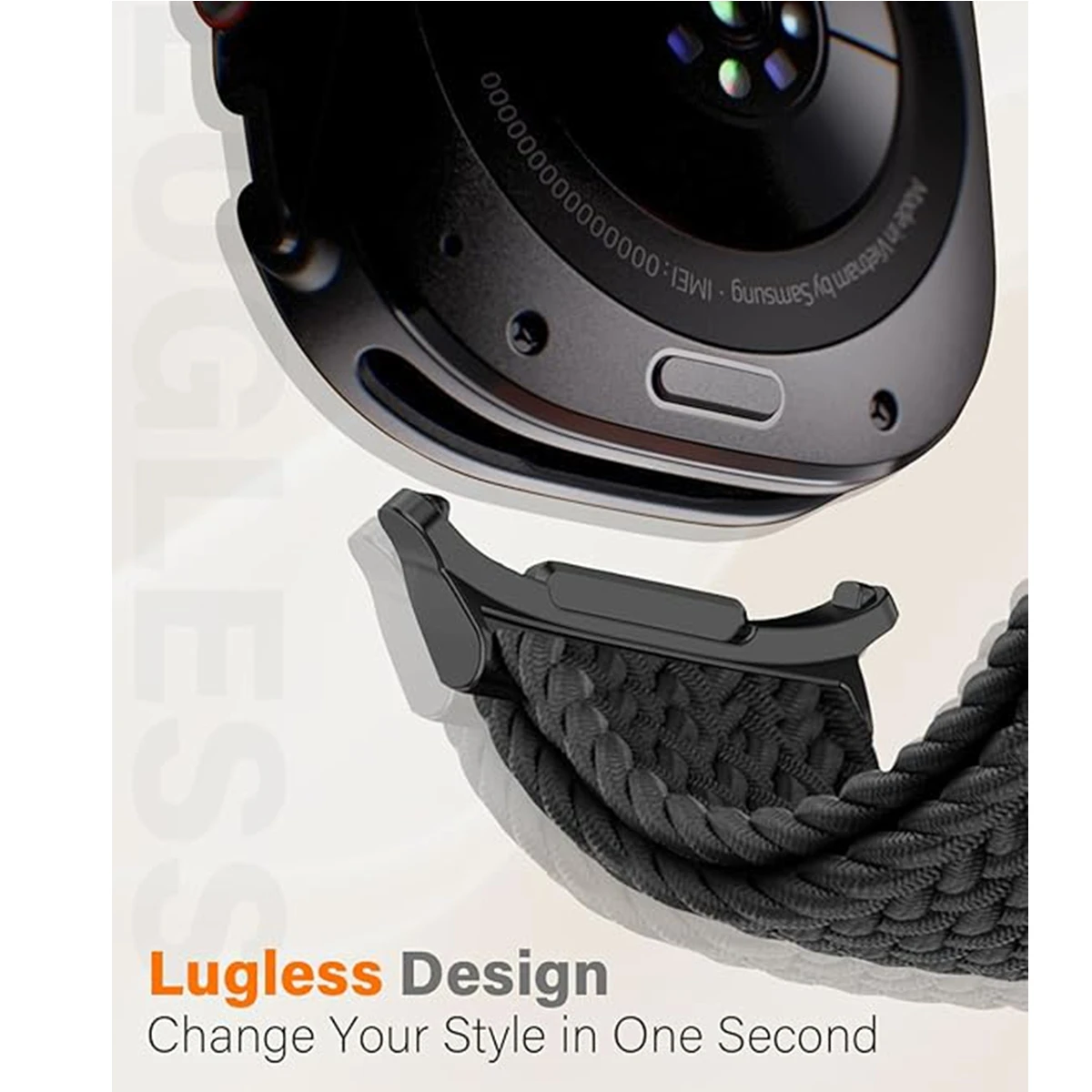 1pcs Nylon Elastic Braided Watch Strap For Samsung Galaxy Watch 8Classic 46mm/Ultra 47MM metal buckle  For Samsung Galaxy Watch8