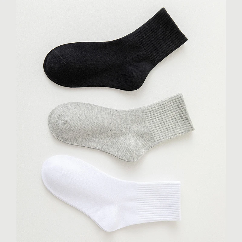 5 / 10 / 20 Pairs Four Season Kid Sock Teenager Student Cotton Breathable Comfortable Sock Boys Girl Baby White Black Sport Sock