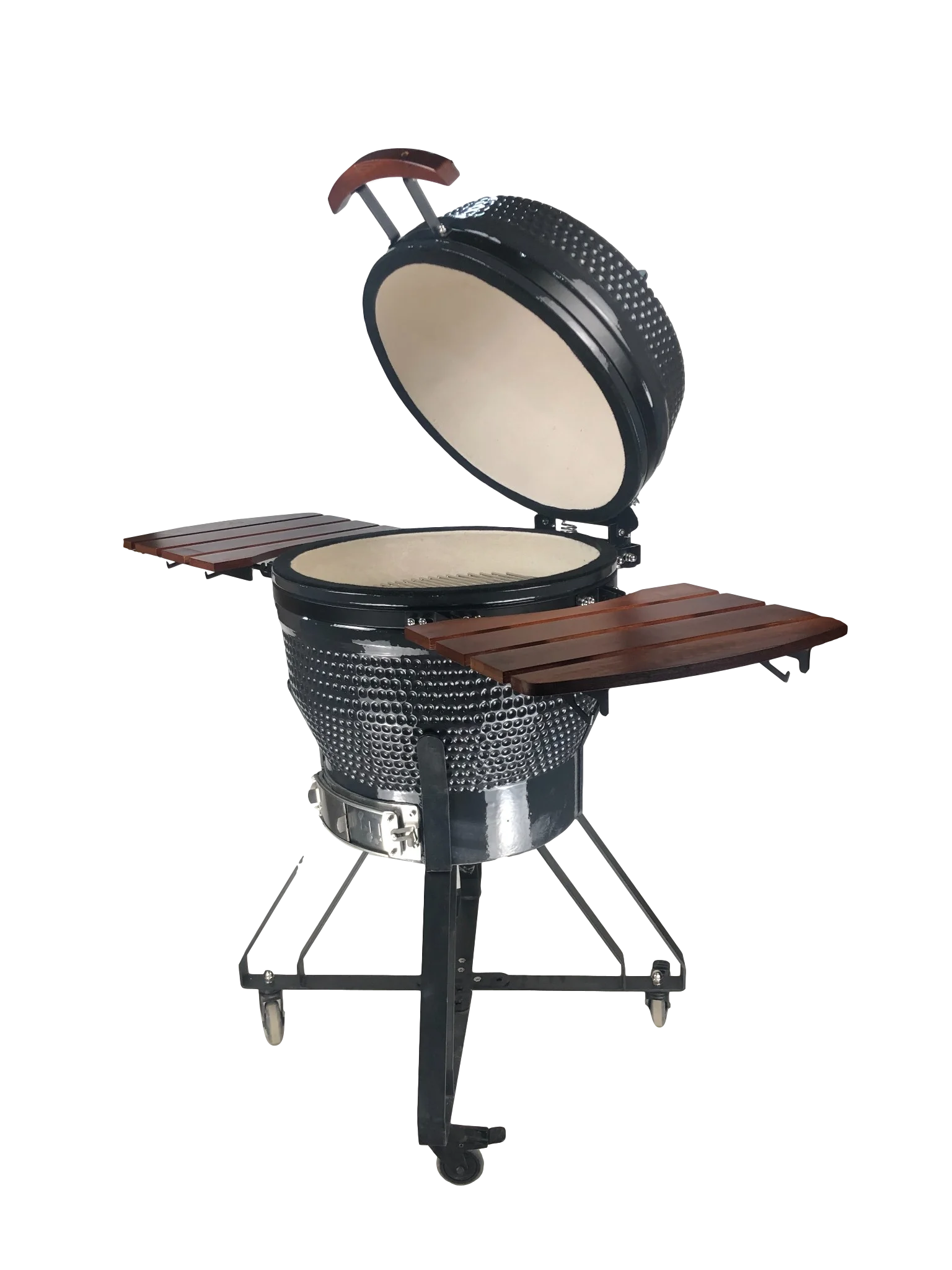 24 Inch Premium Korean Style KAMADO Charcoal Grill Smoker Oven Porcelain Enameled Stainless Steel Grates Spice Trough Side