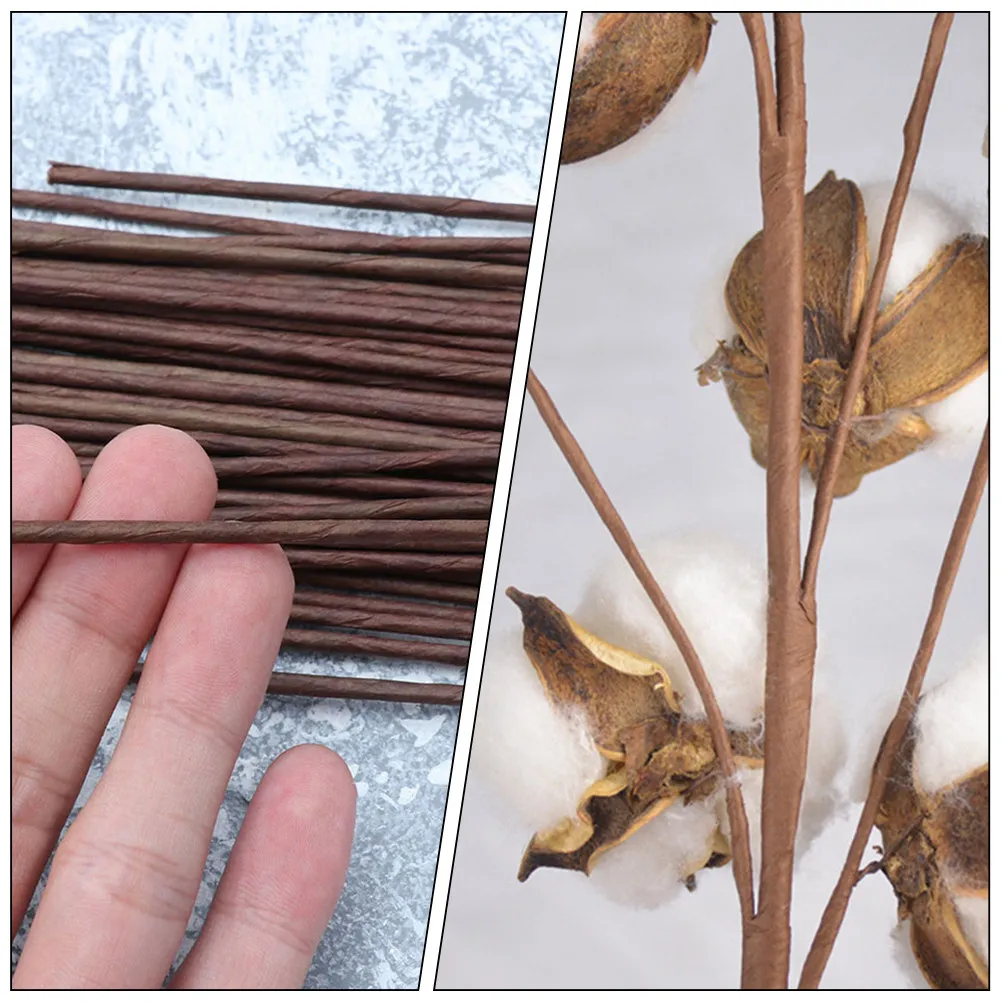 

100Pcs Floral Wire Stems Iron Flower Rods Flexible Artificial Flower Stems Wedding Home Party Decoration DIY Floral Arrangement