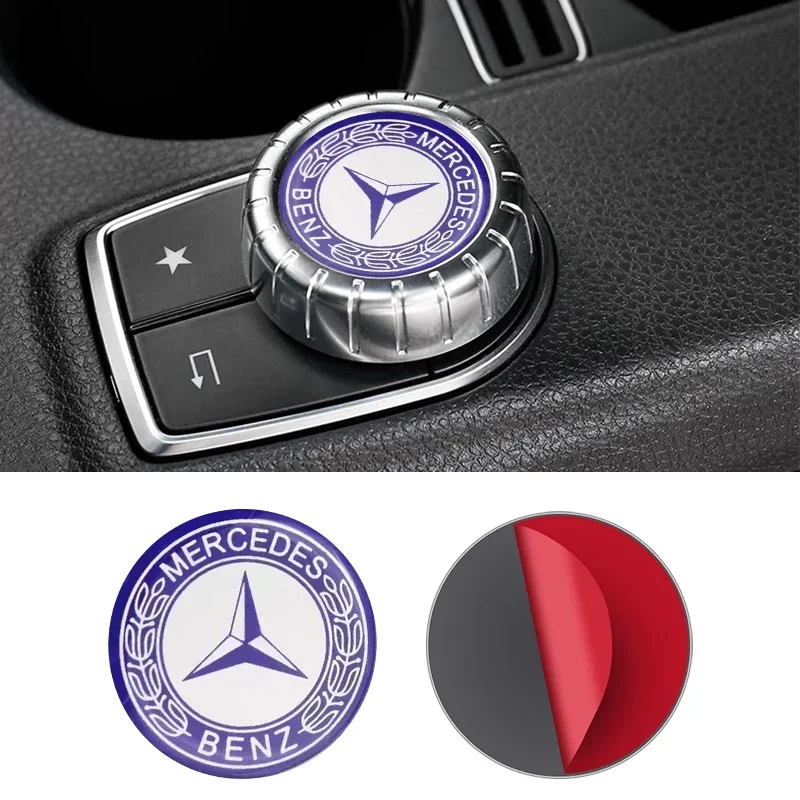 1pcs 29mm Car Small Media Control Sticker For Mercedes Benz A C E R M class CLA GLA  AMG W204 W210 W124 W205 W203 Car Gadgets