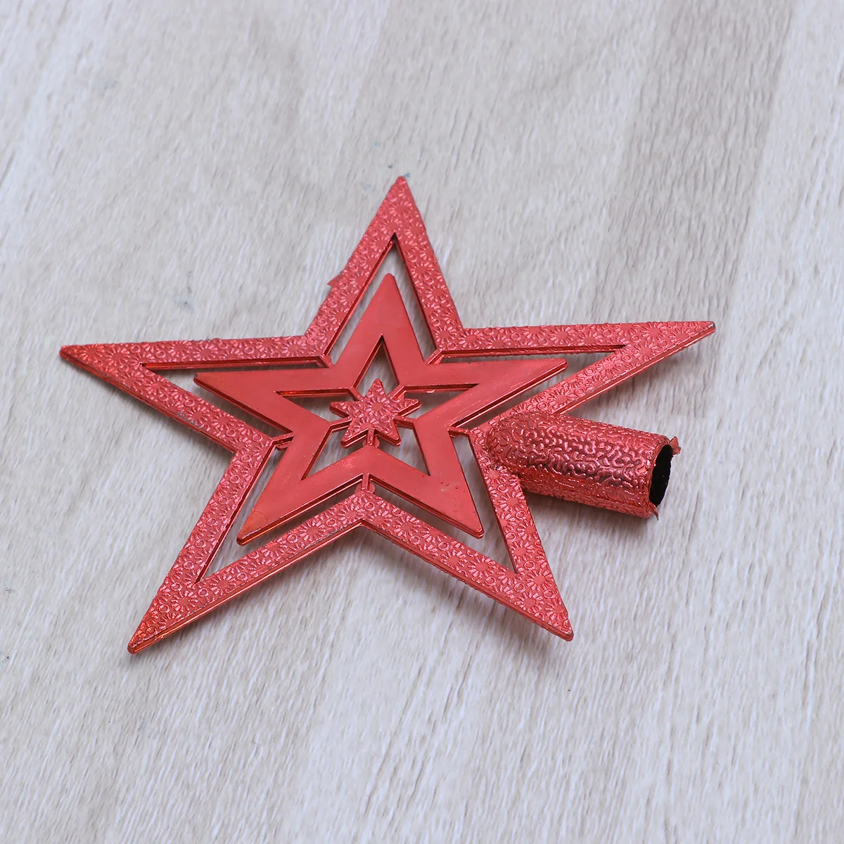 

15Cm PVC Five Pointed Star Christmas Tree Topper Red Bright Color Lightweight Christmas Tree Star Treetop Decoration