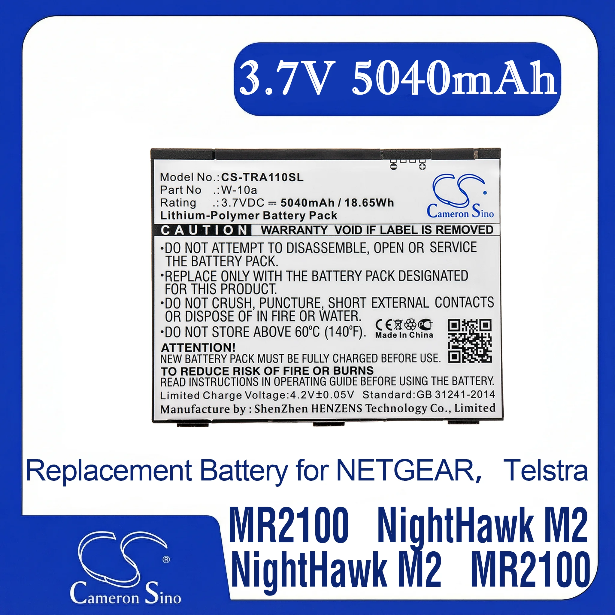 

Cameron Sino Replacement Battery for NETGEAR MR2100, NightHawk M2, Fits P/N W-10a