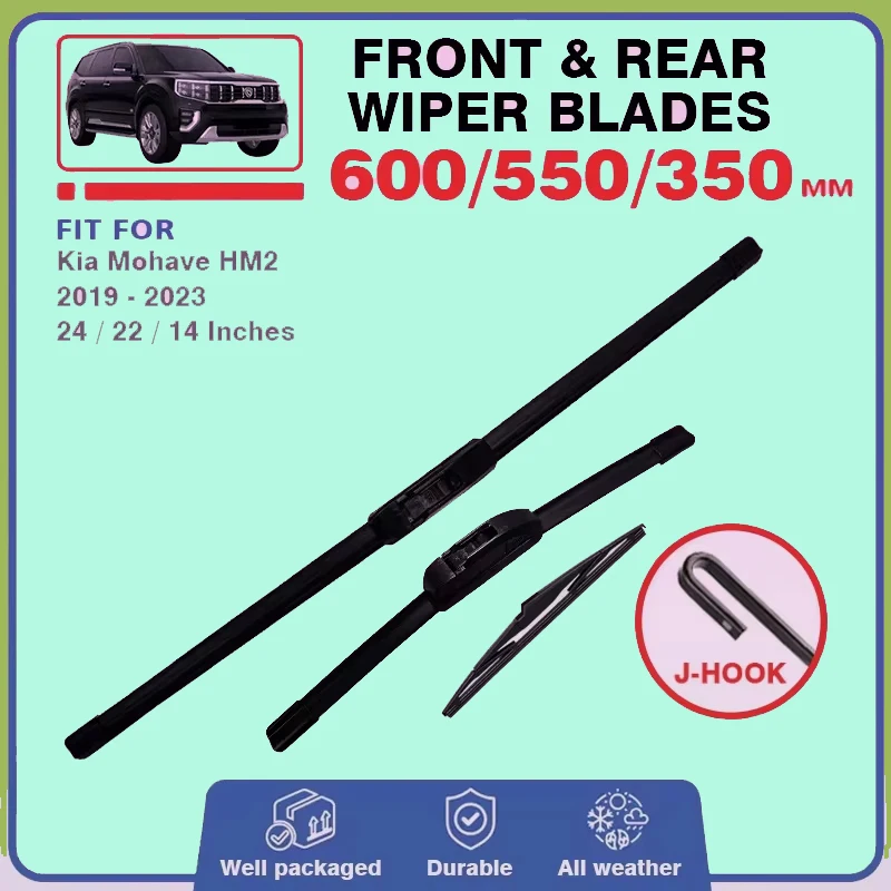 

Front Rear Wiper Blades For Kia Mohave HM2 2019 2020 2021 2022 2023 Window Windshield Cutter Windscreen Brushes Car Accessories