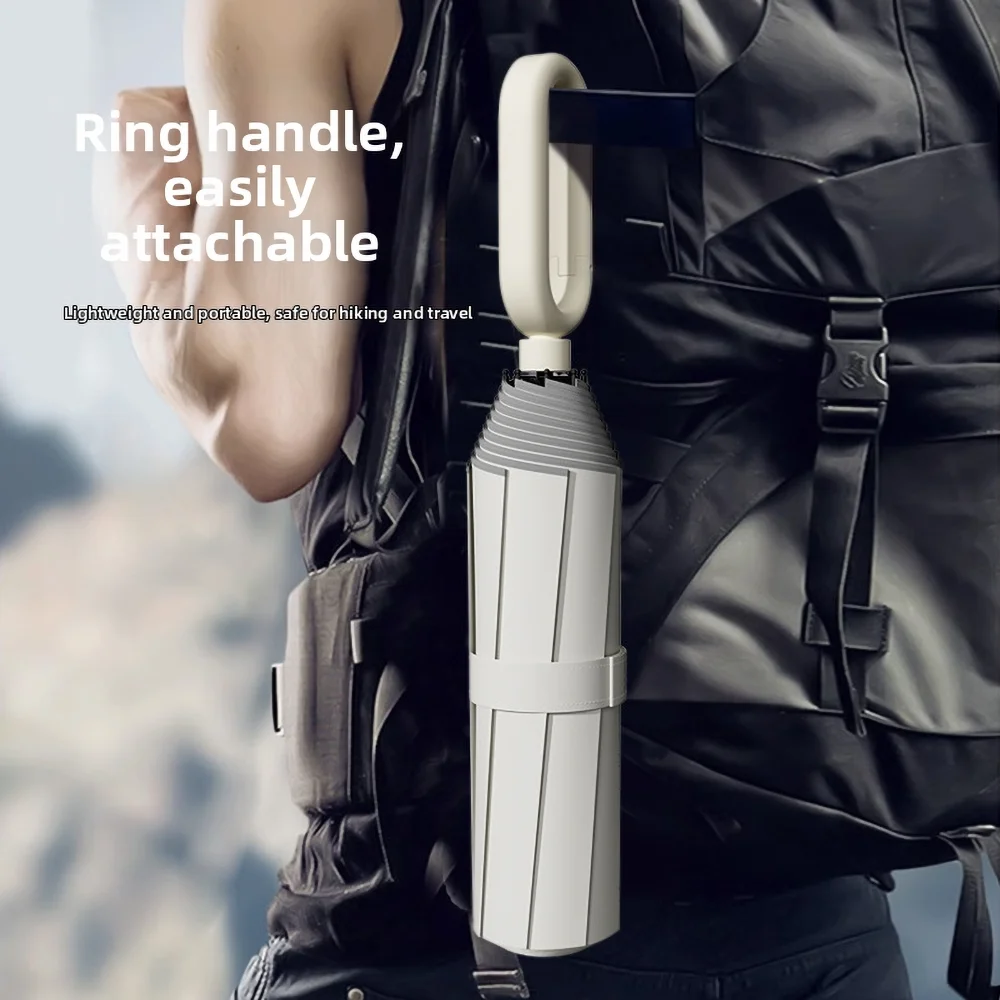 Ring Buckle Folding Portable Travel Sun Umbrella,Sun Protection and UV Protection Umbrella Sun & Rain Dual-Use Manual Open/Close