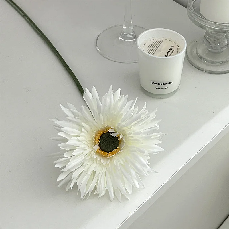 Bendable Washable INS Style Artificial Gerbera Daisy, Faux Flowers for Home Decoration & Wedding Shooting Props Fake Plants