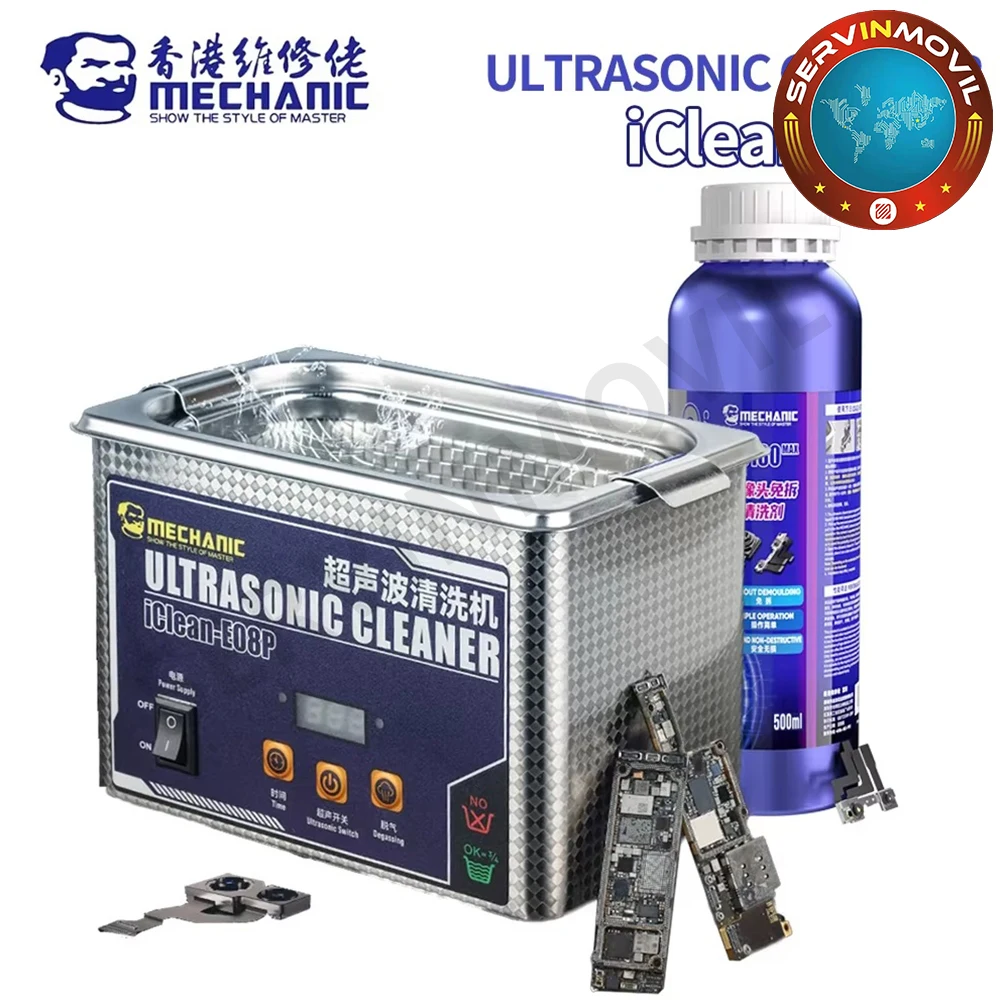 MECHANIC iClean E08P Ultrasonic Cleaner, For Glasses, Jewelry, Electronic Components, Watch, Motherboard, Camera Deep Cleaning