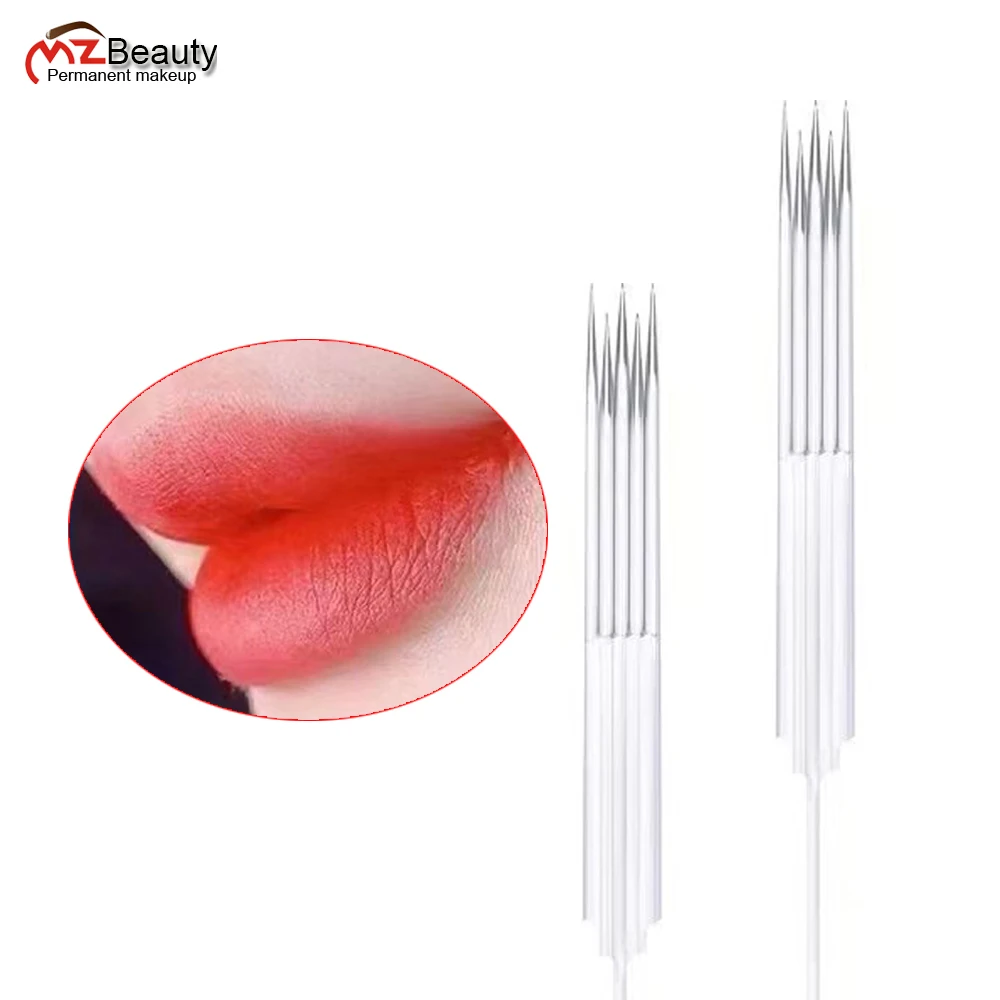 5Fork Tattoo Needles Five High And Low Microshading Blade For Lip Blush Microblading Easy Fast Coloring Agujas Permanent Makeup