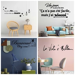 Hot sale French text Waterproof Wall Stickers Wall Art Decor For Living Room Bedroom Decal Creative Stickers