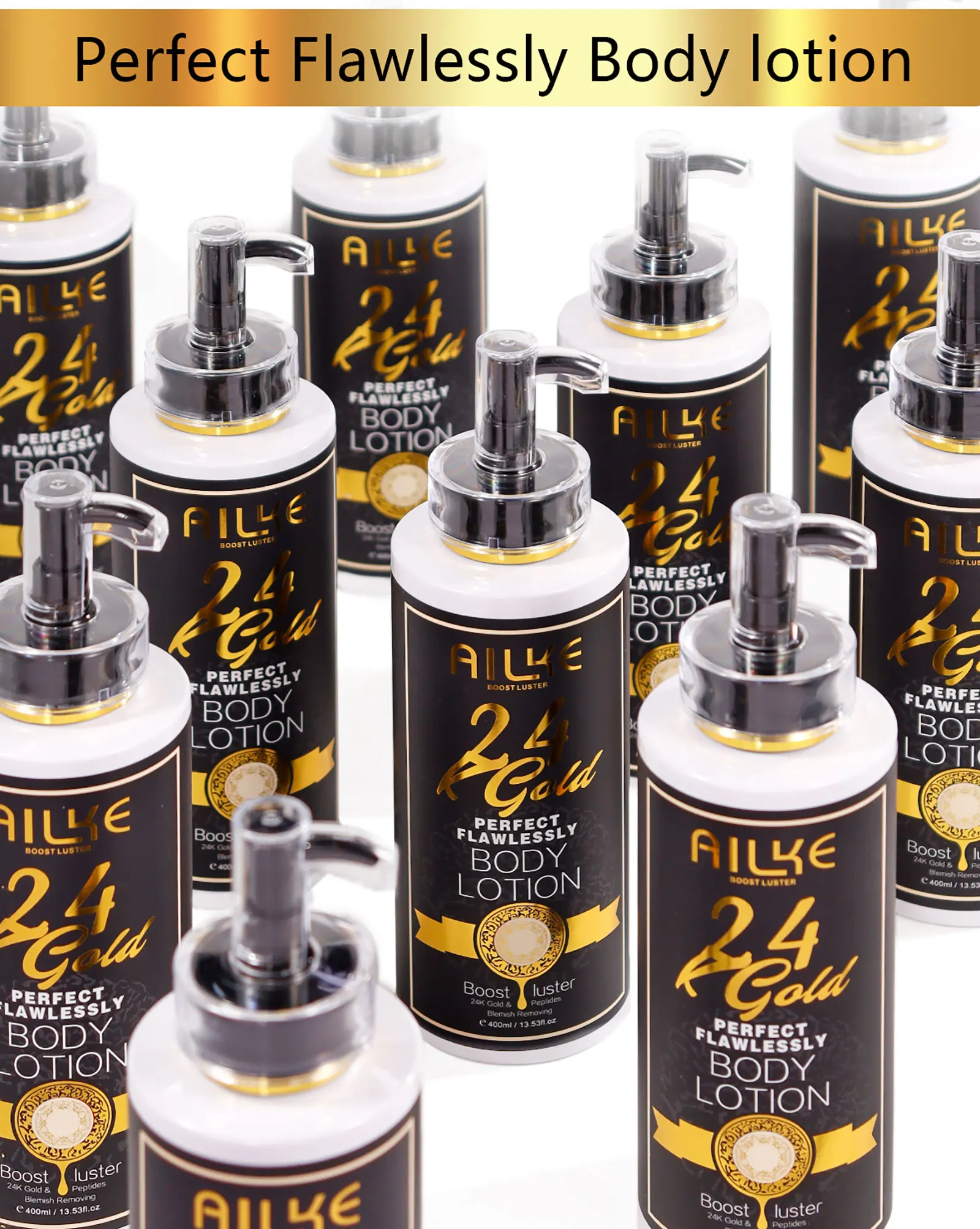 AILKE 24k Gold Perfekte makellose Körperlotion, aufhellend, hemmt Melanin, feuchtigkeitsspendend, UV-Schutz, mit Nikotinamid-Vitamin C – Detail 5