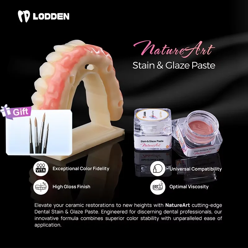 

LODDEN Dental Stain Glaze Paste Dental Lab 4g Low Temperature Fluorescent Porcelain Stains Zirconia Glazing Filling Material