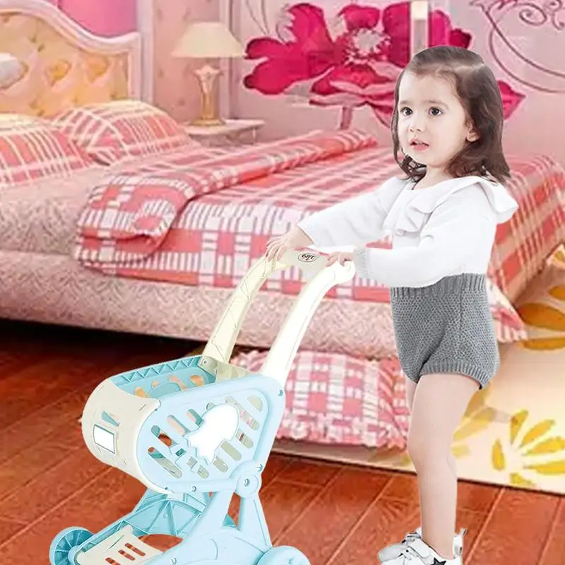 Mini Shopping Cart Toy Pretend Playset With Plug-in Design Supermarket Hand Trolleys Cart Dollhouse Furniture Toys For Kids