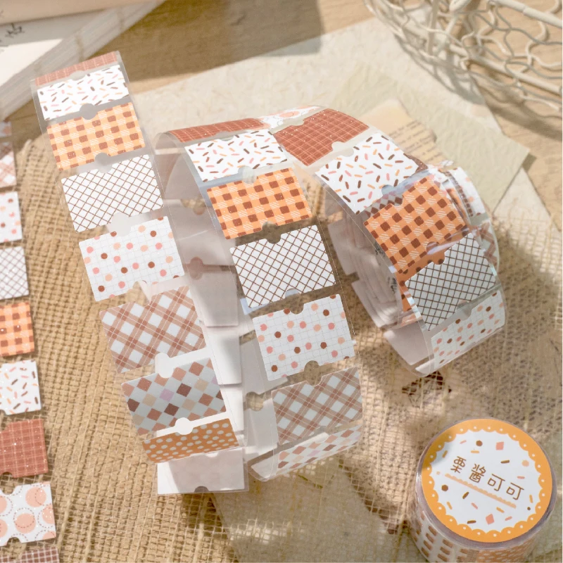 Kawaii Sparkling Sand Floral Label Sticker Tape Creative Collage Handmade Journal DIY Diary Album Scrapbook Aesthetic Stickers