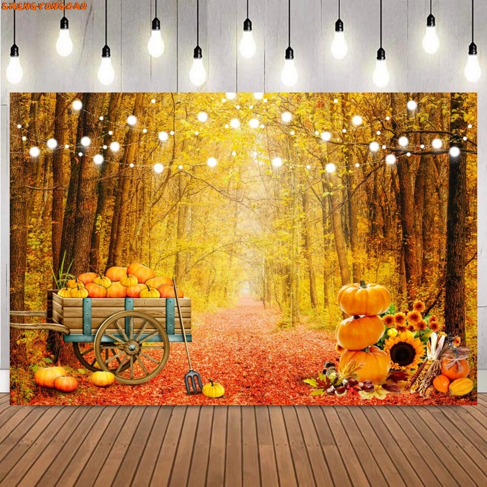 ฤดูใบไม้ร่วงการถ่ายภาพฉากหลัง Harvested Fall Hay บล็อก Maple Leaves Window Barn ประตูฟักทอง Baby Shower ภาพพื้นหลัง