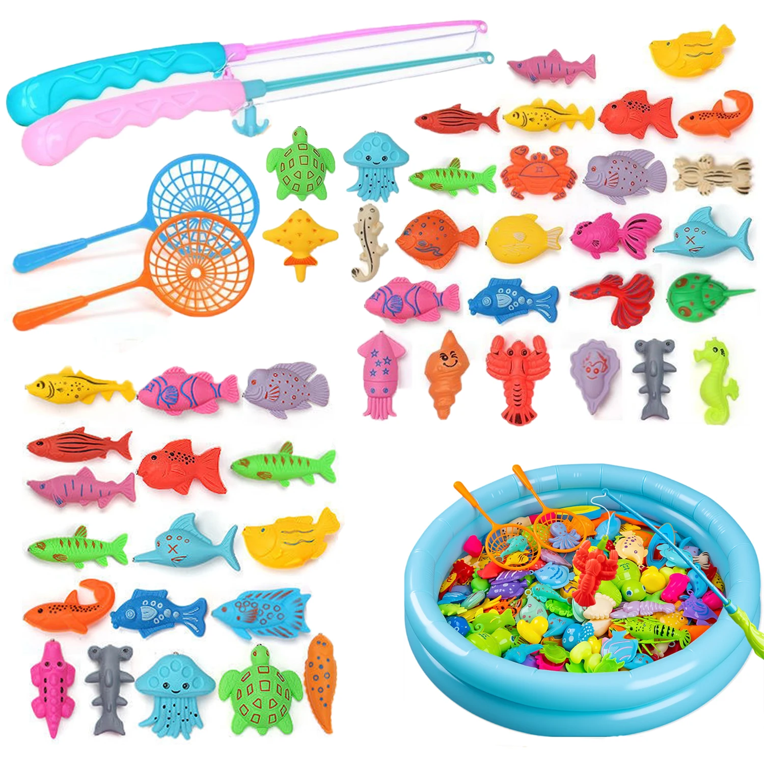

Magnetic Fishing Toy Children's Puzzle Fish Pool Set Interactive Game