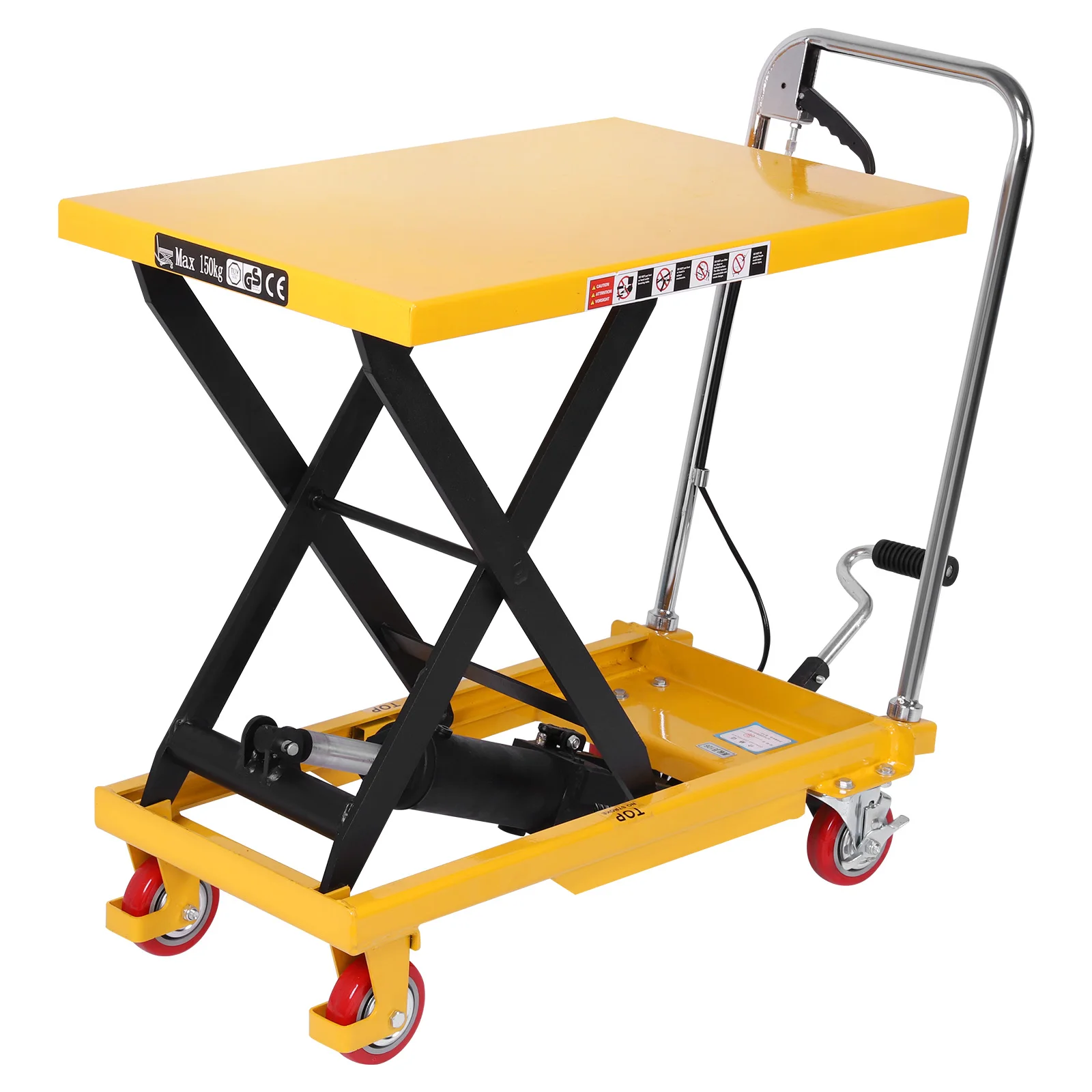 

Hydraulic Scissor Cart Non-Slip Pad Manual Single Scissor Lift Hydraulic Lift Trolley for Material Handling and Transportation