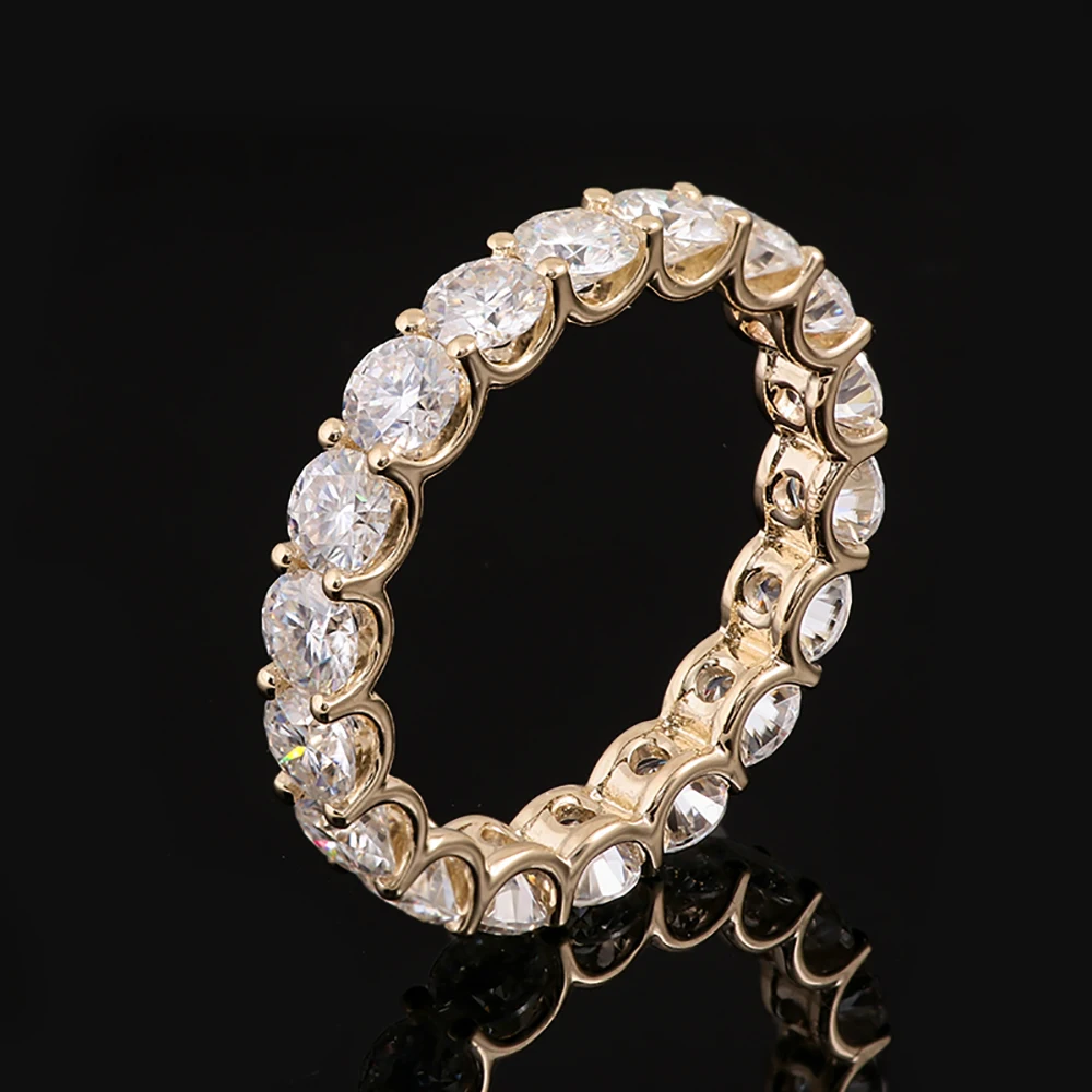 Provence Minimalist full band 10KGold Lab Diamonds Everyday Eternal wedding Ring Fine jewelry for Women girls Christmas Gifts