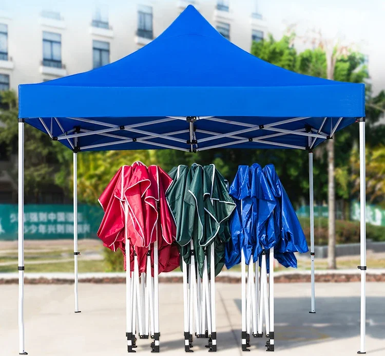 Four Corner Rainproof Tent Four Feet Thickened Canopy Large Umbrella Outdoor Stall Awning Folding Awning Retractable Canopy