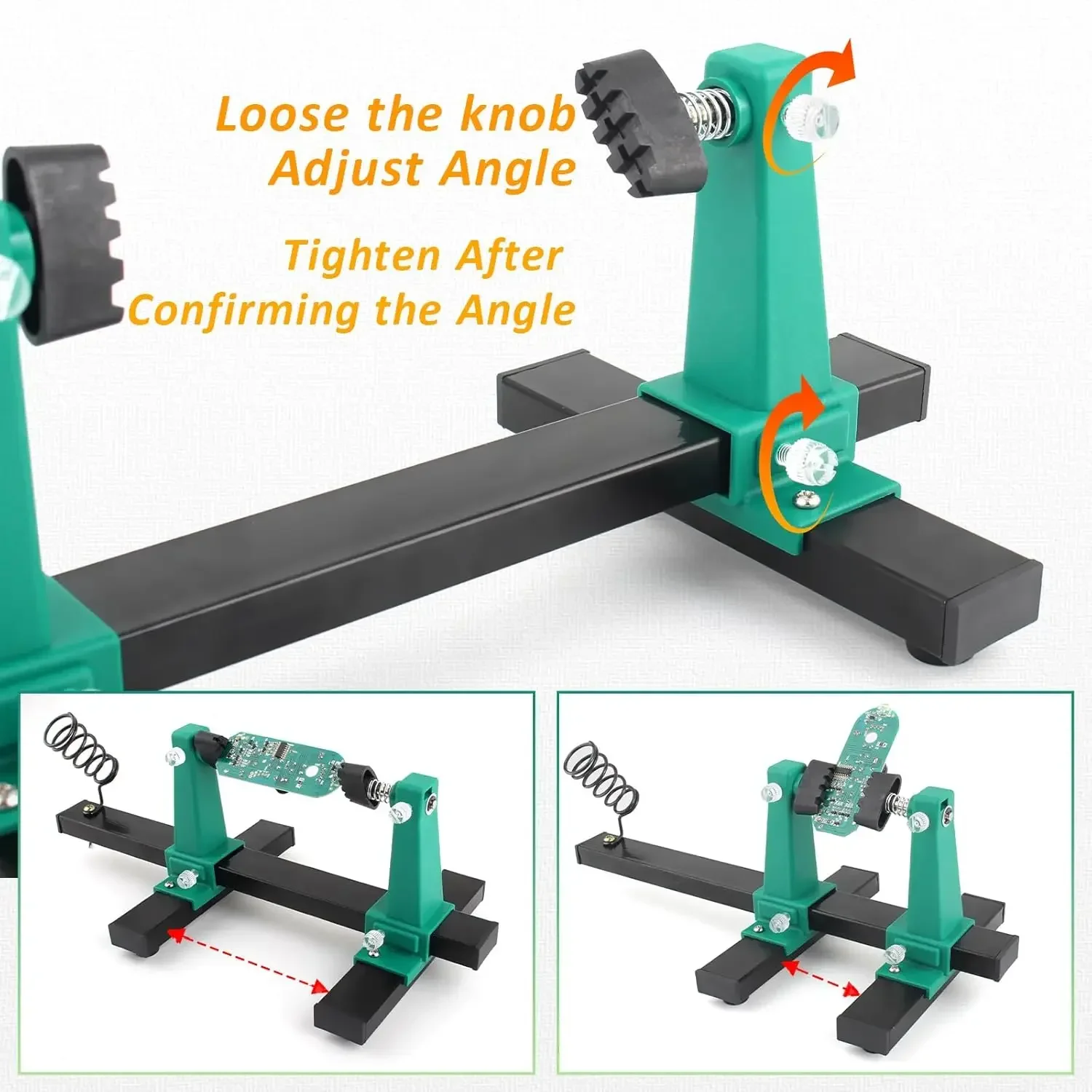 New 360° Rotatable PCB Holder Adjustable Circuit Board Jig for Soldering And Repair ESD Safe Metal Clamp Stand