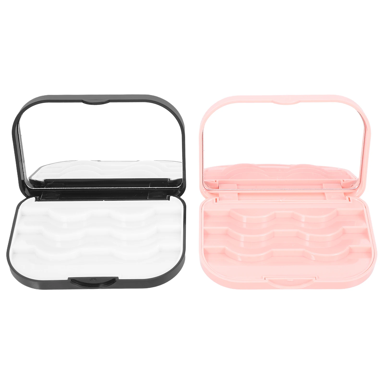 

2 Pcs Eyelash Box False Storage Case Artificial Fake Eyelashes Raw Material Travel