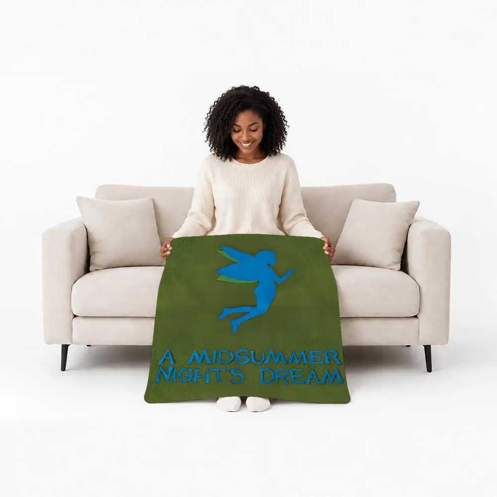 Classic Play A Midsummer Night's Dream Throw Custom Printed Flannel Fleece Blanket for Sofa Bed Office Travel & Camping