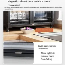 Kitchen Storage Rack Cupboard Countertop Rack Bowl Chopsticks Drain Rack with Cover Dustproof Shelf Dish Organization Box