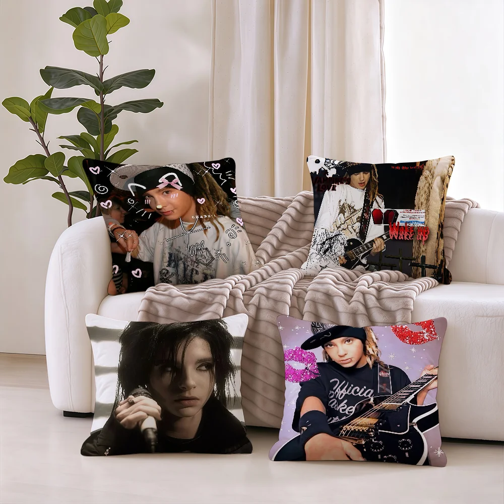 T-Tom kaulitz Bill Kaulitz cushion cover Square Office Bedroom Headboard Sofa Living Room Backrest Cushions Sleeping