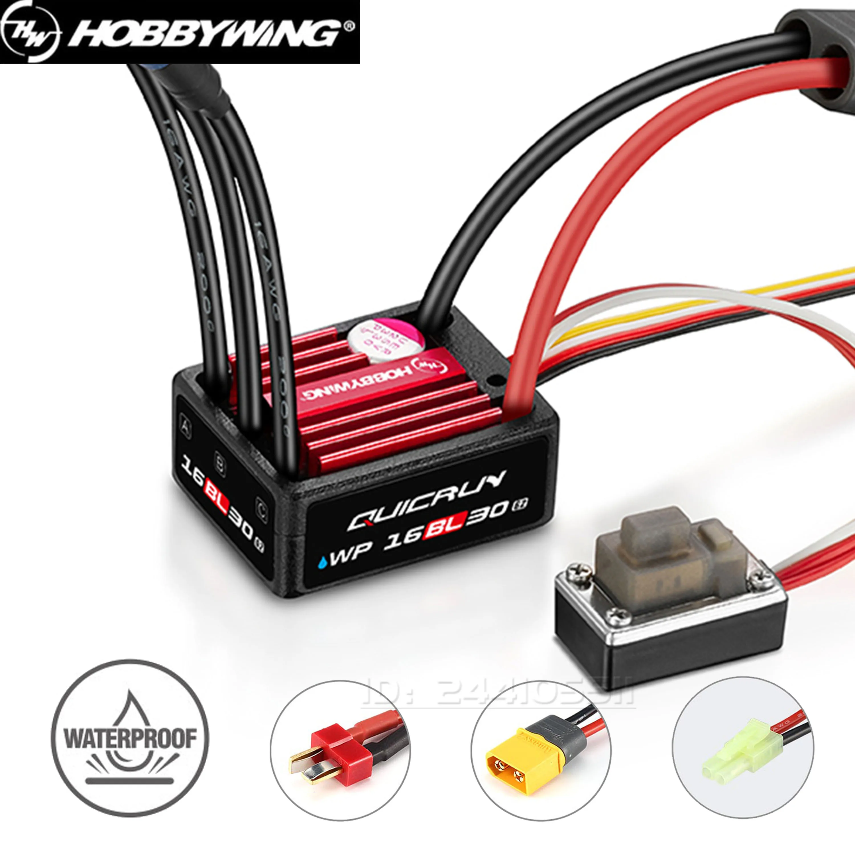 

HOBBYWING QuicRun WP 16BL30 G2 30A Waterproof Sensorless Brushless ESC T/XT60/Tamiya for 1/16 1/18 Car Buggy Truck Monster Part