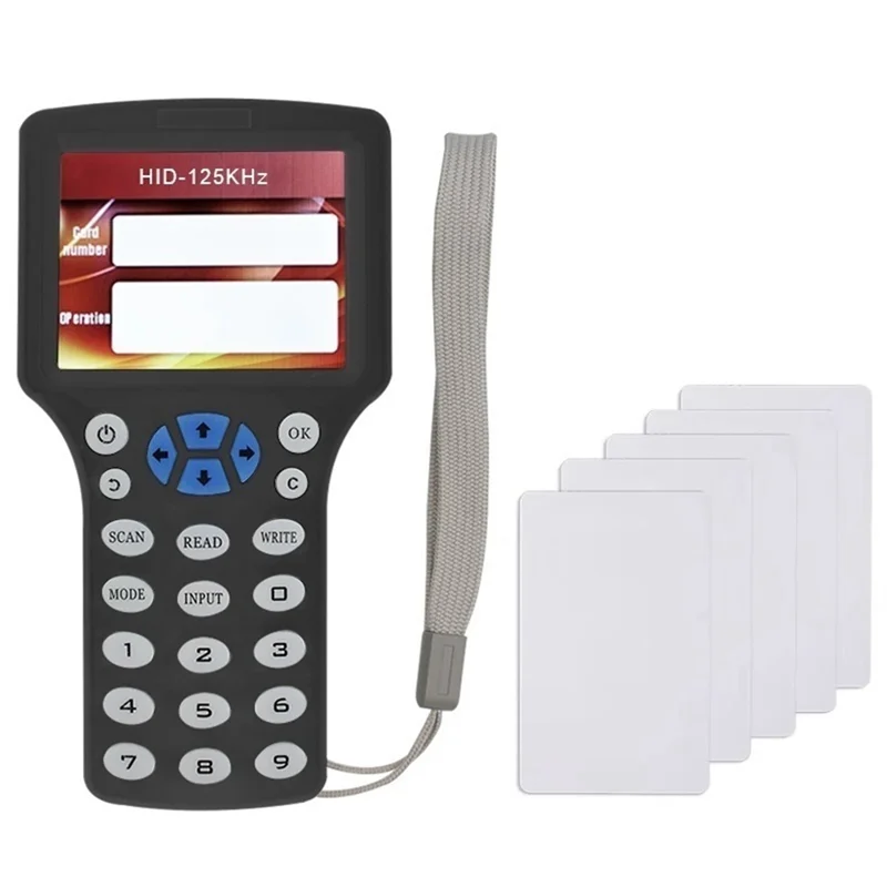 

B27B 10-частотный RFID NFC считыватель смарт-карт, писатель, Дубликатор + 5 карт XUID, 125 К, 13,56 МГц, RFID-копировальный аппарат, репликатор ключей