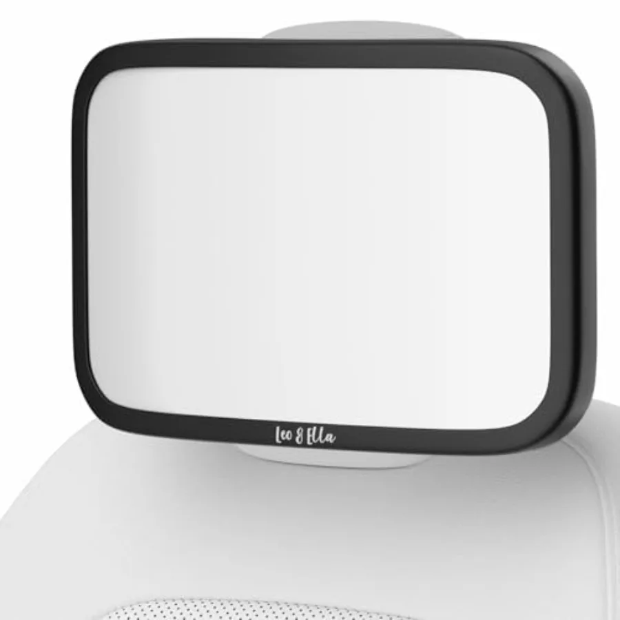 

Extra Large Baby Car Mirror for Tesla and Fixed Headrests Secure View of Infant in Rear Facing Carseat with Continuous Loop Sys
