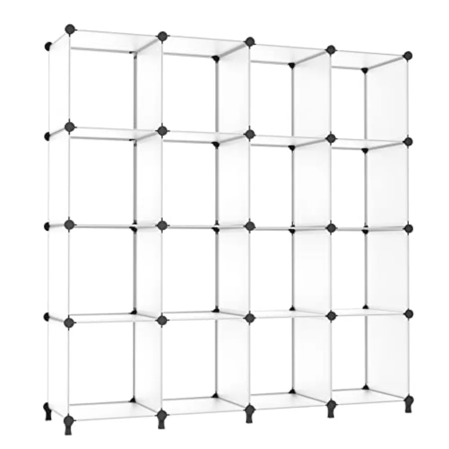 

Cube Storage Organizer, 16 Cube Closet Organizer, Stackable Storage Cube Shelves, DIY Portable Closet Clothes Organizer Shelvin