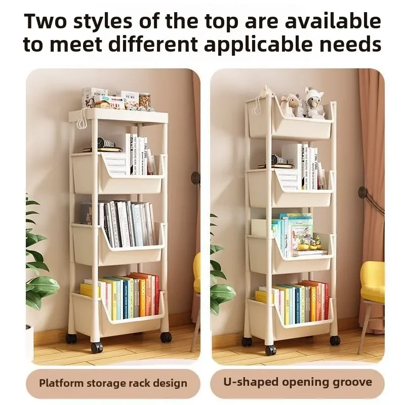 Bookshelf Floor-to-ceiling simple household children's multi-layer locker small bookcase against the wall to store shelves