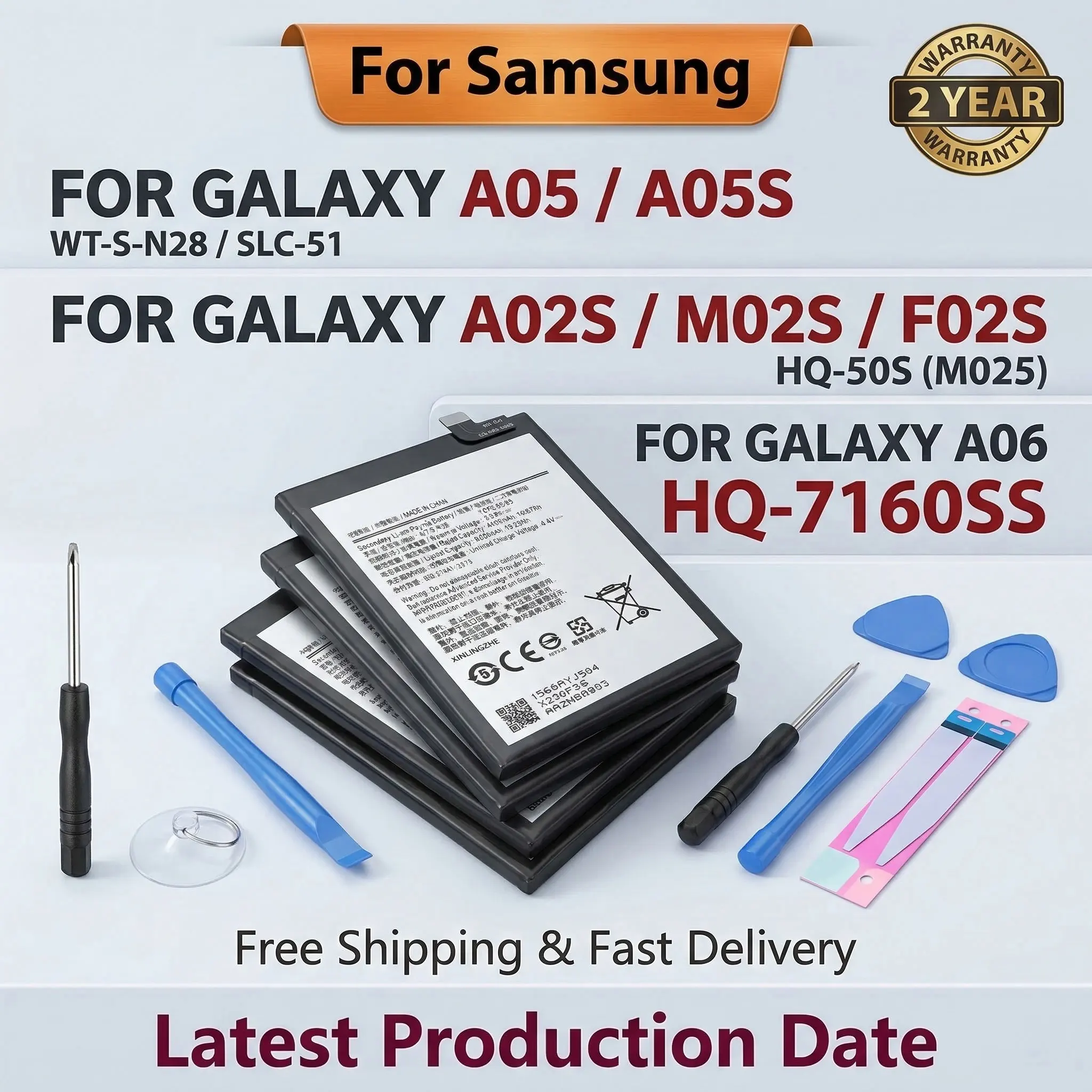 

High Quality Replacement Battery HQ-7160SS WT-S-N28 SLC-51 HQ-50S For Samsung Galaxy A05 A05S A02S M02S F02S A06