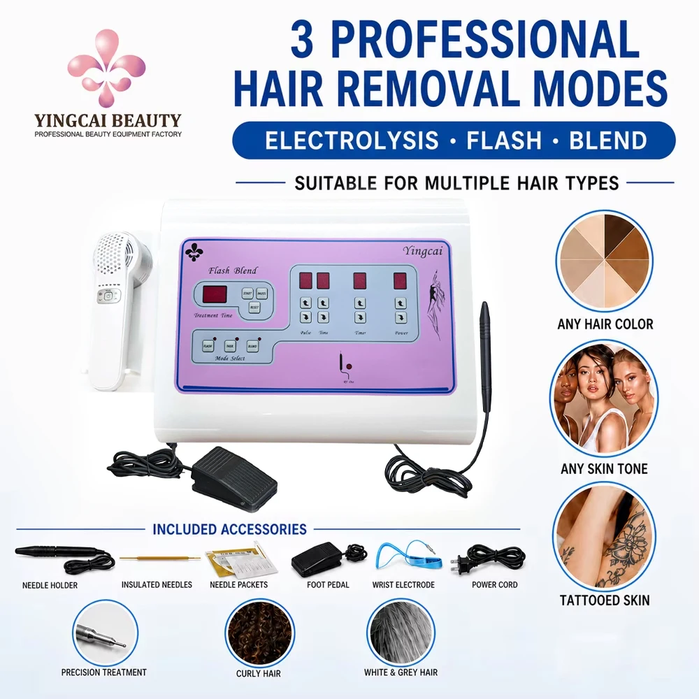 2026 Portable 2 in 1 Electric Needle Hair Removal Insulated Electric Needle Painless Electrolysis Needle Hair Removal Device