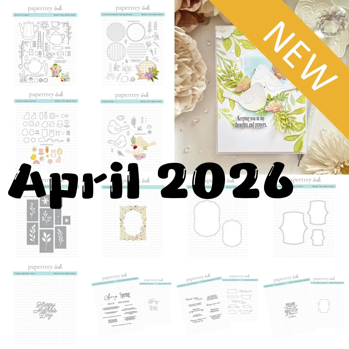 

April 2026 Teapot Birds Rooster Basket Metal Cutting Dies Clear Stamps Stencil Hot Foil for DIY Decorating Scrapbook Card Paper