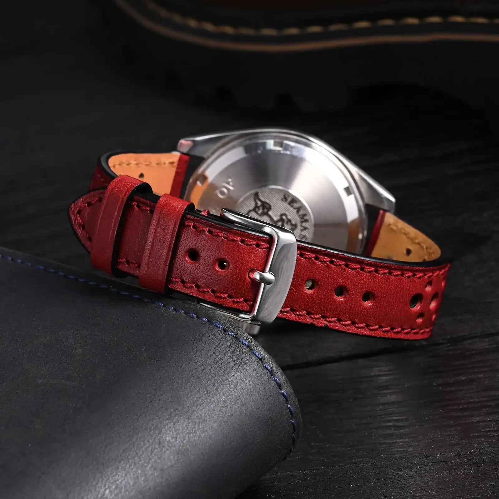 ANBEER Leather Watch Strap 18mm Watch Strap Watch Band for Men and Women Smartwatch Band 20mm 22mm Calfskin leather Watchband