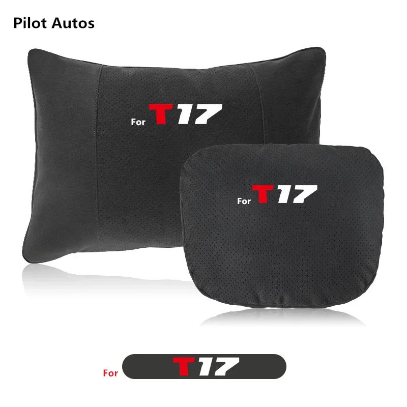 For Isuzu for T17 Car Headrest Waist Pillow Rest Cushion Seat Headrest Driver Lumbar Support Leather Memory Cotton