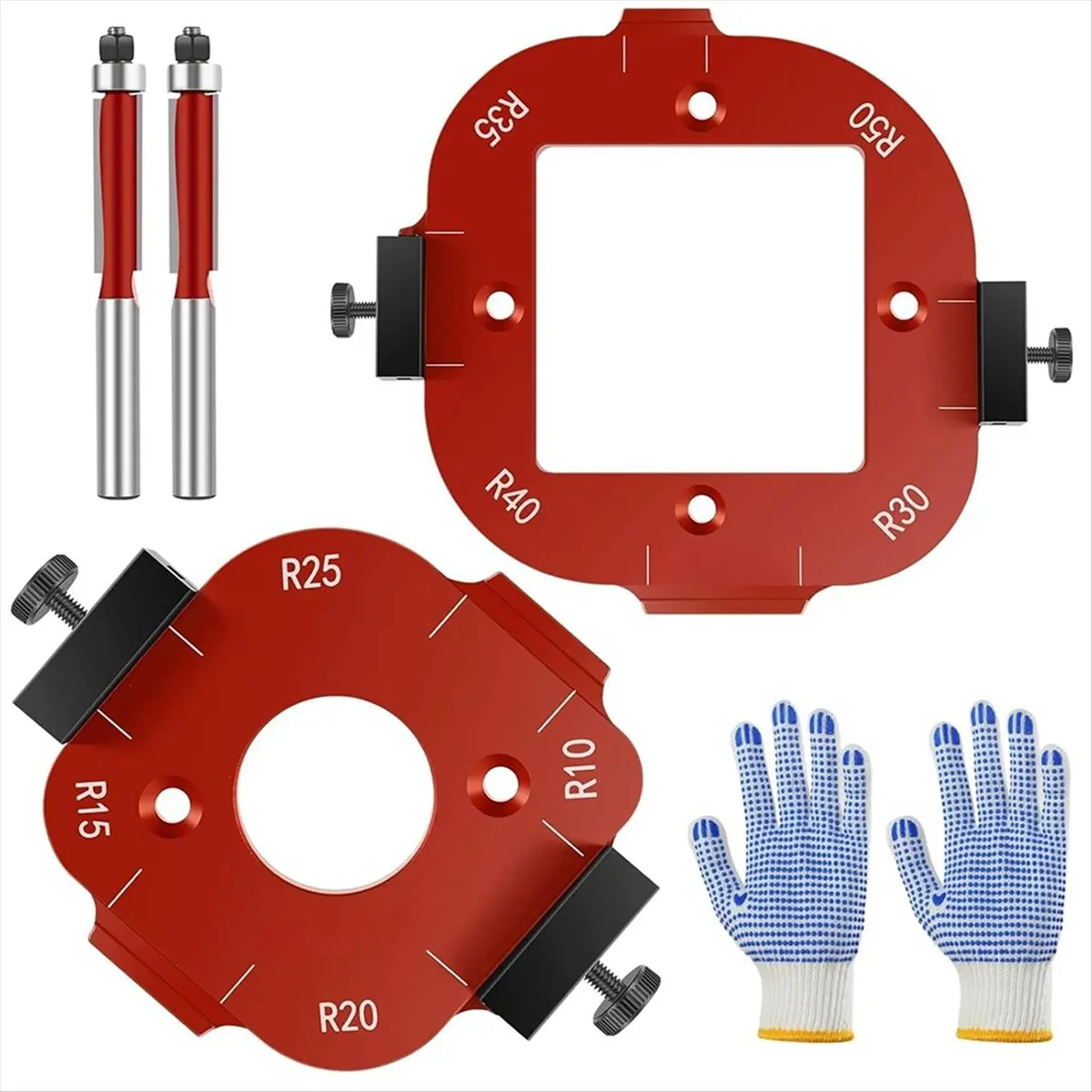 【Limited Offer】Router Corner Radius Template,2pcs Radius Jig Router Templates for Woodworking, Aluminum Alloy Router Corner Jigs