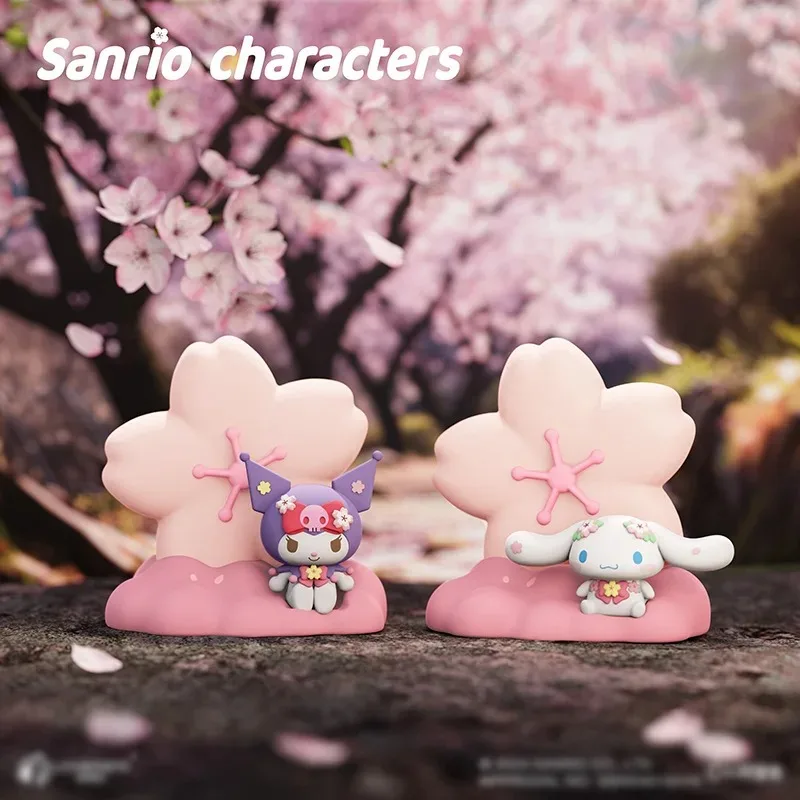 Sanrio Characters Night Light Ornament Cherry Blossom Season Series Bedroom Decoration Kuromi Cinnamoroll Girl's Birthday Gift