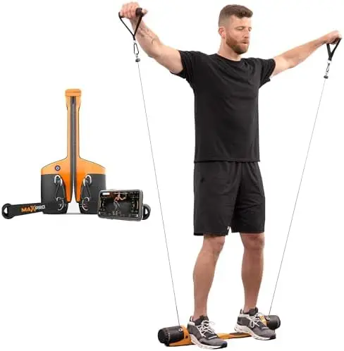 MAXFitness: Cable Home Gym | As Seen on Shark Tank | Versatile, Portable, Bluetooth Connected | Strength, HIIT, Cardio, Plyometr