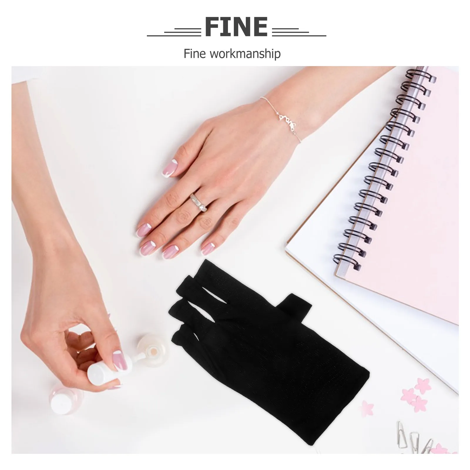 3Pairs Uv Protective Fingerless Gloves for Nails Manicure Technician DIY Salon Use Skin Friendly Hand Protection Nail Salon