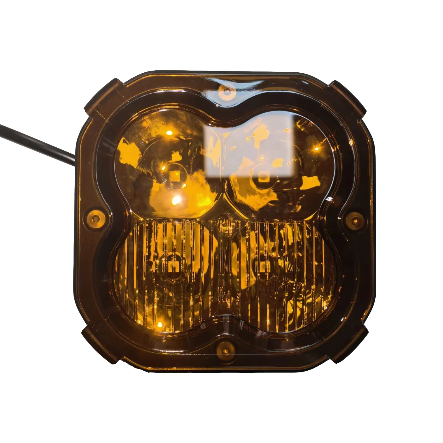 1 Piece Offroad 5 Inch Led Light 80W Lamp with Yellow Cover Lens LANTSUN LED6507