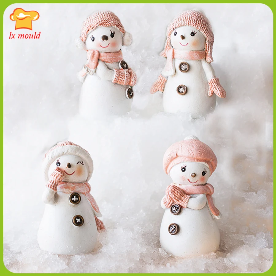 

Christmas Snowman Candle Mold Baby Soap Silicone Mould Children's Gifts Doll Snowman Baking Accessories and Tools