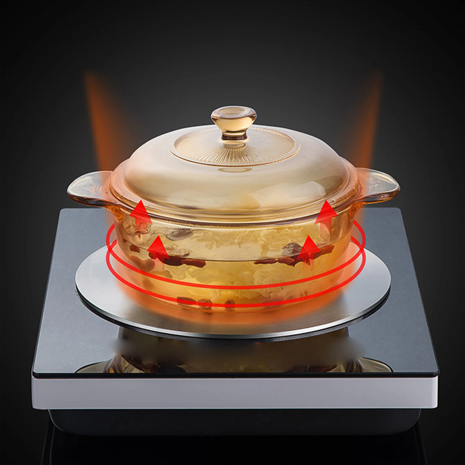 Piring Cooktop Adaptor Konverter Panas Diffuser Pelat Induksi untuk Kompor Gas Listrik Dapur Kompor Aksesori