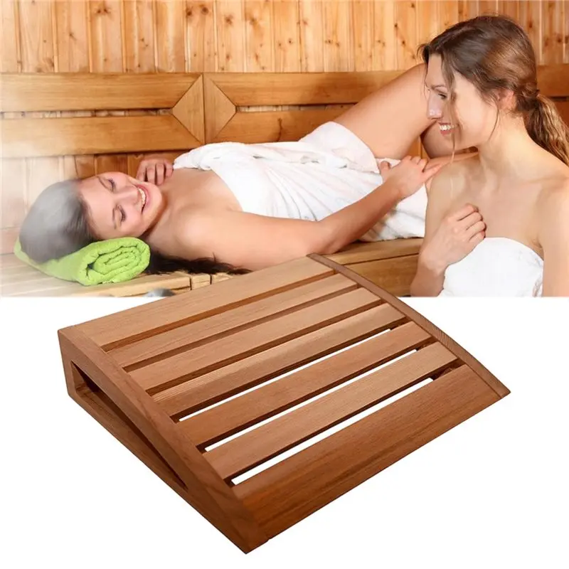ABVJ-Wooden Sauna Headrest Handmade Ergonomic Neck Pillow For Steam Room Relaxation Teens Women Men Home Spa Comfort